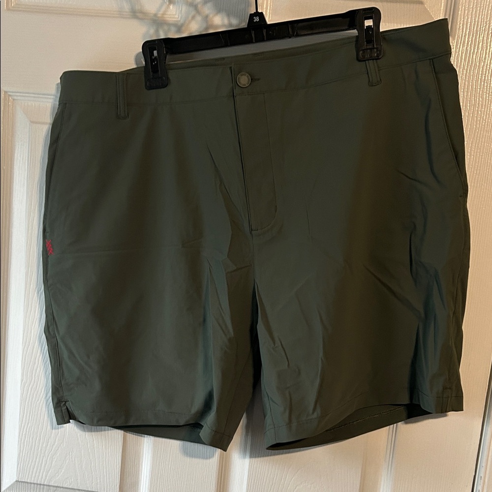 RHONE Men's Flat Front Shorts - Olive Green